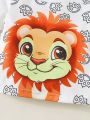 Infant Boys' Adorable Tiger Printed Knitted T-Shirt And Solid Woven Shorts Set