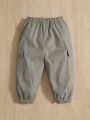 SHEIN Baby Boy Casual Double Pocket Workwear Trousers