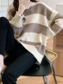 Block Stripe Drop Shoulder Oversized Sweater