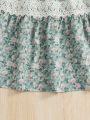 SHEIN Kids EVRYDAY Tween Girls' Fashionable Floral Mid-Length Skirt
