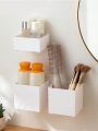 1pc Simple Style Mirror Cabinet Design Tabletop Or Wall Mounted Multiple Scenarios Applicable Stackable And Freely Combinable Visible Organizer For Cosmetics, Jewelry And Small Ornaments Suitable For Home Use