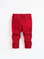 SHEIN Infant Boys' Solid Color Ripped Denim Pants