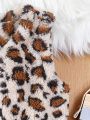 Little Girls' Furry Leopard Print Vest Jacket