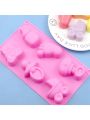 Baby Shower Themed Silicone Soap Mold, 3 D Baby Carriages Bottle Little Feet Bear fondant Mold Cake Decorating Tools for Chocolate, Soap, Sugar Craft, Candy, Cupcake Topper, Polymer Clay