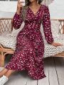 SHEIN VCAY Women's V-neck Floral Print Dress