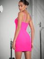 Paulyesther Ruched Side Bustier Bodycon Dress