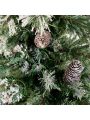 3.5-foot Cashmere Pine and Mixed Needles Unlit Hinged Artificial Christmas Tree with Snow and Glitter Branches and Frosted Pinecones