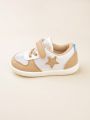 Cozy Cub Boys' Coffee Brown Star Design Mesh Sneakers With , Fashionable & Comfortable & Breathable For Casual & Sports