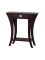 Wooden Console Sofa Side End Table with 1 Drawer and Open Shelf, Dark Brown