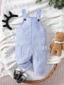 Baby Vertical Striped Overalls Jumpsuit