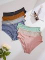 5pcs Women'S Triangle Panties With Flower Embellishment