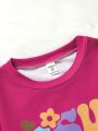 SHEIN Kids SPRTY Girls' (Youth) Casual Street Style Letter Print Sweatshirt