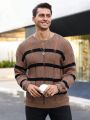 Manfinity Homme Men'S Color Block Striped Distressed Sweater