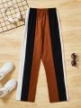 SHEIN Kids Academe Boys' (big) Street Style Casual Multi-color Patchwork Pants
