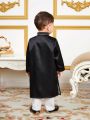 SHEIN Baby Boys' Patterned Long Sleeve Stand Collar Robe