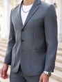 Manfinity Mode Men'S Lapel Collar Long Sleeve Blazer And Pants Set