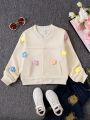 SHEIN Kids CHARMNG Girls' 3d Floral Print Jacket
