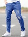 Manfinity Men's Slim Fit Destroyed Denim Jeans