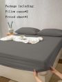 3pcs Solid Color Brushed Microfiber Bed Sheet Set