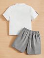 SHEIN Kids Academe Young Boy's Casual And Comfortable Two-Piece Set