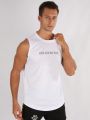 Men's Sleeveless Sports Top With Letter Print