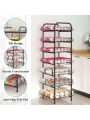6 Tier Water Bottle Storage Rack, Free Standing Vertical Metal,Water Bottle Organizer, Large Capacity Bottled Rack Water Holder Stand for Cabinet Kitchen Party Pantry,Black