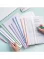 10pcs/pack A4 Morandi Color Transparent Waterproof Retractable Document Organizer Folder, Each Can Hold 60 Pages