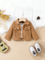 Baby Boy Flap Detail Button Up Jacket Without Tee