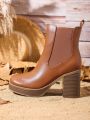 Styleloop Platform High-heeled Elastic Ankle Boots