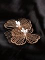 1pc Women's Hollow Out Gold-tone Alloy Flower Design Hair Comb, Bridal Wedding Party Accessory