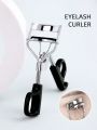 Portable Eyelash Curler With Silicone Pad,1pc Stainless Steel Curved Handle Eyelash Curler,Curling & Shaping、Not Hurting Eyelashes、Lash Lift、Big Eye,For Women Eye Brow