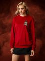 Game of Thrones X SHEIN 1pc Pattern Printed Sweatshirt With Long Sleeves