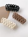 3pcs Solid Structured Hair Claw