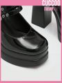Everyday Collection Women'S Black Chunky Heel Elegant High Heel Shoes