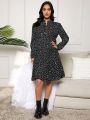 SHEIN Maternity Nursing Dress With Heart Print All Over