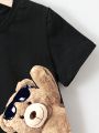 Boys' 3d Bear Printed Short Sleeve T-Shirt (Toddler/Little Kid/Big Kid), Summer