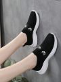 Fashionable Plus Size Breathable Mesh Flat Casual Shoes, Women's Sports Shoes, Students' All-match Casual Shoes