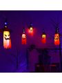 1pc Standard Witch Ghost String Lights, Halloween Decoration Led Colored Lights, Halloween Ghost Festival Dress Up, Halloween Decorations Colored Flashing Lights With Stars, Witch And Ghost Light String For Halloween Decoration