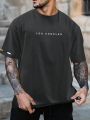 Men's Letter Printed Casual Short Sleeve Round Neck T-shirt