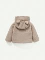 Cozy Cub Baby Boy Cartoon Embroidery 3D Ears Design Hooded Teddy Coat