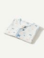 Cozy Cub 1pc Blue Five-Pointed Star Printed Sleeveless Sleep Sack With Rounded Bottom