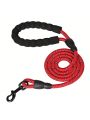One, pet foam handle leash, pet supplies dog leash, dog walking rope reflective wire, foam handle round rope leash, red
