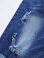 Tween Boys' Elastic Slim Fit Heavy Washed Craft Denim Shorts