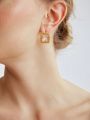 MOTF PREMIUM 18K GOLD PLATED GEOMETRIC RECTANGLE DESIGN & MINIMALIST STYLE STUD EARRINGS