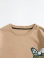 Plus Mountain & Slogan Graphic Thermal Lined Sweatshirt