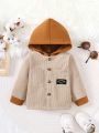 Infant Boys' Color Blocking Detail Hooded Coat With Patch