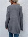 SHEIN Frenchy Casual Drop Shoulder Open Front Cardigan