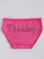 Tween Girls' 5pcs/Set Triangle Letter Printed Panties