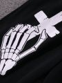 Manfinity EMRG Men's Cross & Skull Hand & Letter Printed Sweatpants