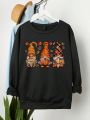 SHEIN Essnce Plus Cartoon Graphic Drop Shoulder Sweatshirt